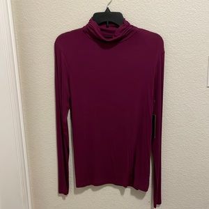 The Limited Mulberry Ribbed Modal Mock Turtleneck Wear to Work Top NWT Sz Large